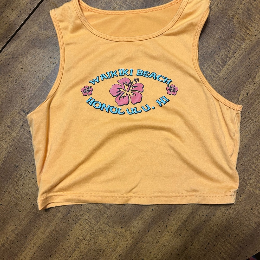 Orange Waikiki Beach Crop Top